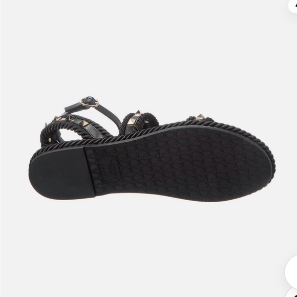 NIB Valentino Garavani Women's Rockstud Espadrille Black Sandals size 9 - Picture 5 of 11